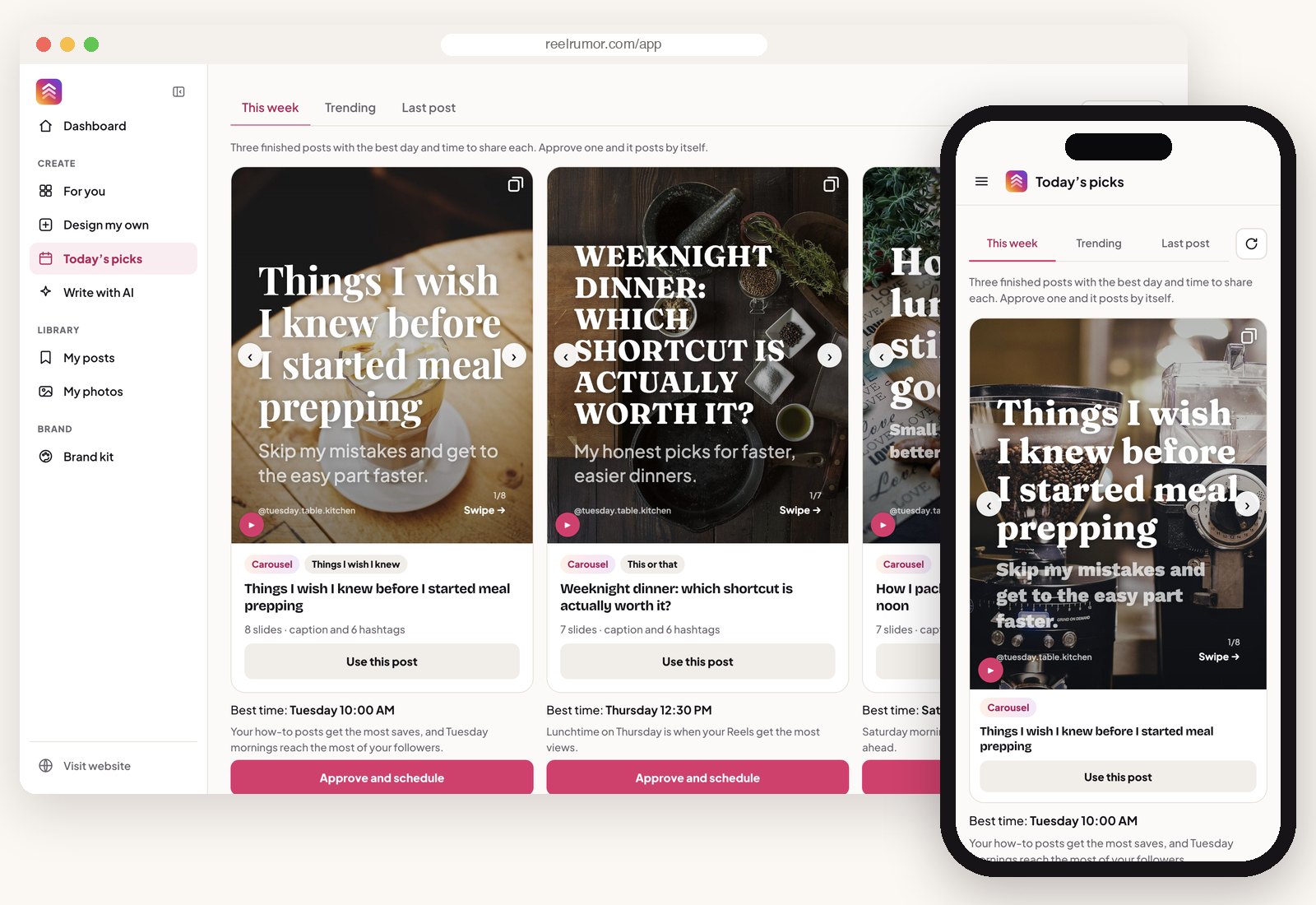 Today’s picks: three finished posts with the best day and time to share